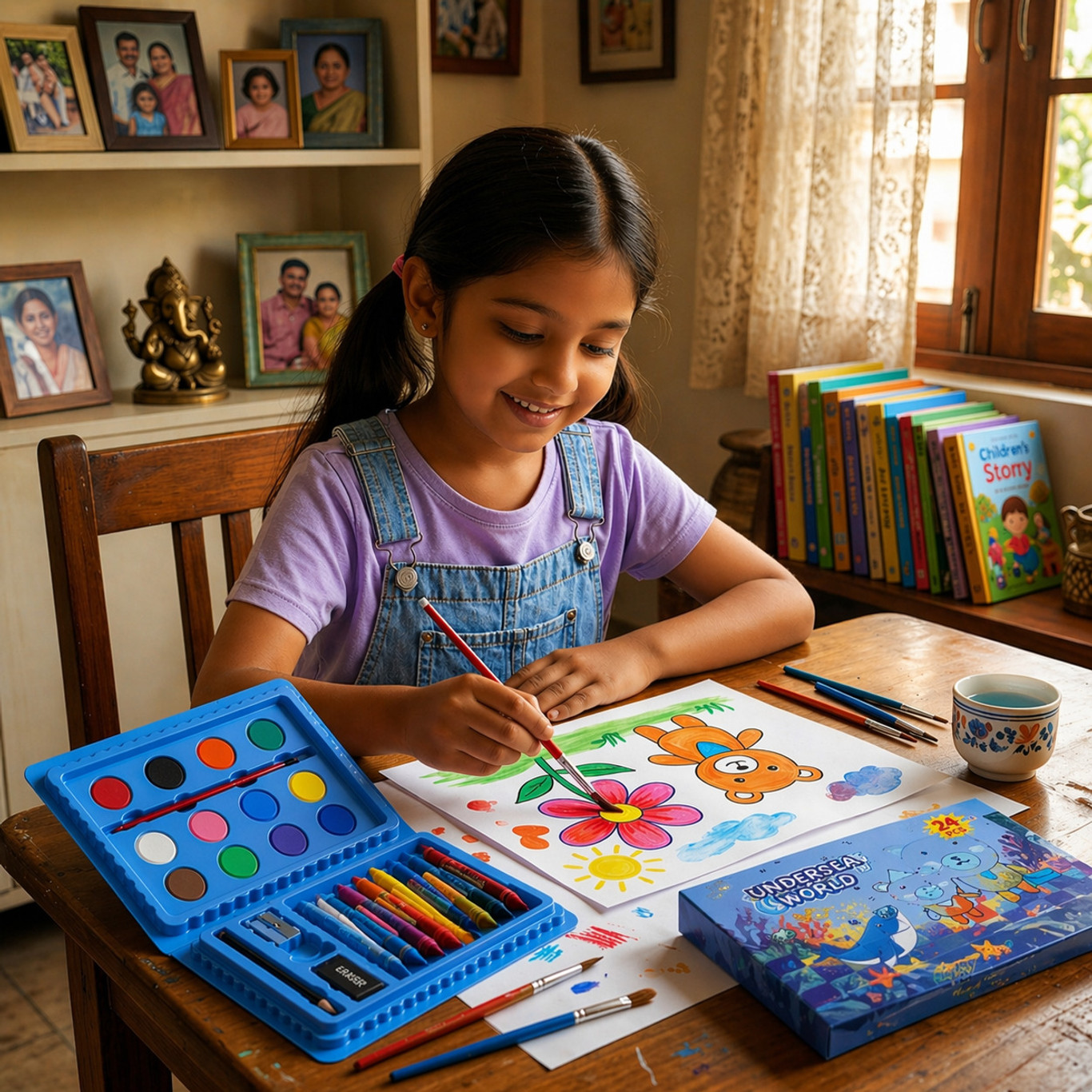Complete 24-piece drawing and coloring set