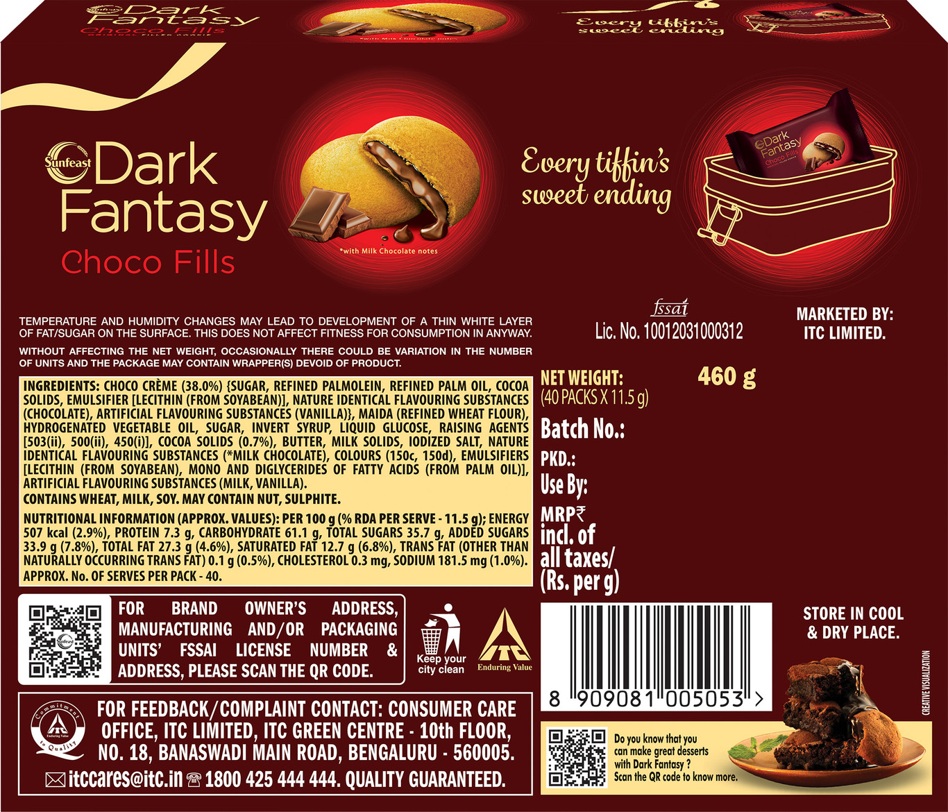 Sunfeast Dark Fantasy Choco Fills Cookies 460G