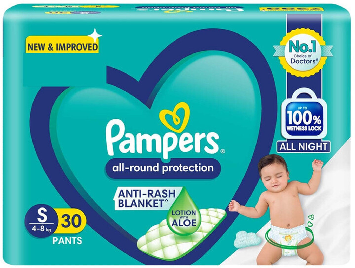 Pampers All Round Protection Pants (S) 30 Count (4-8 Kg)
