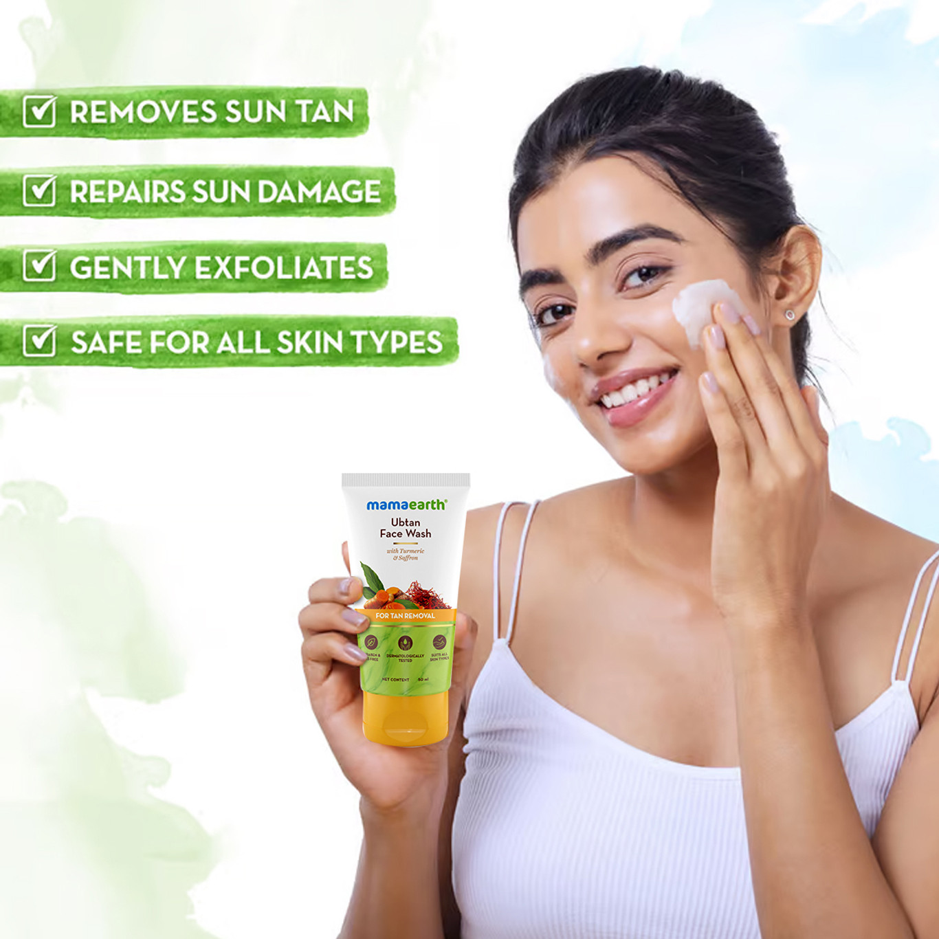 Mamaearth Ubtan Tan Removal Face Wash 50 Ml