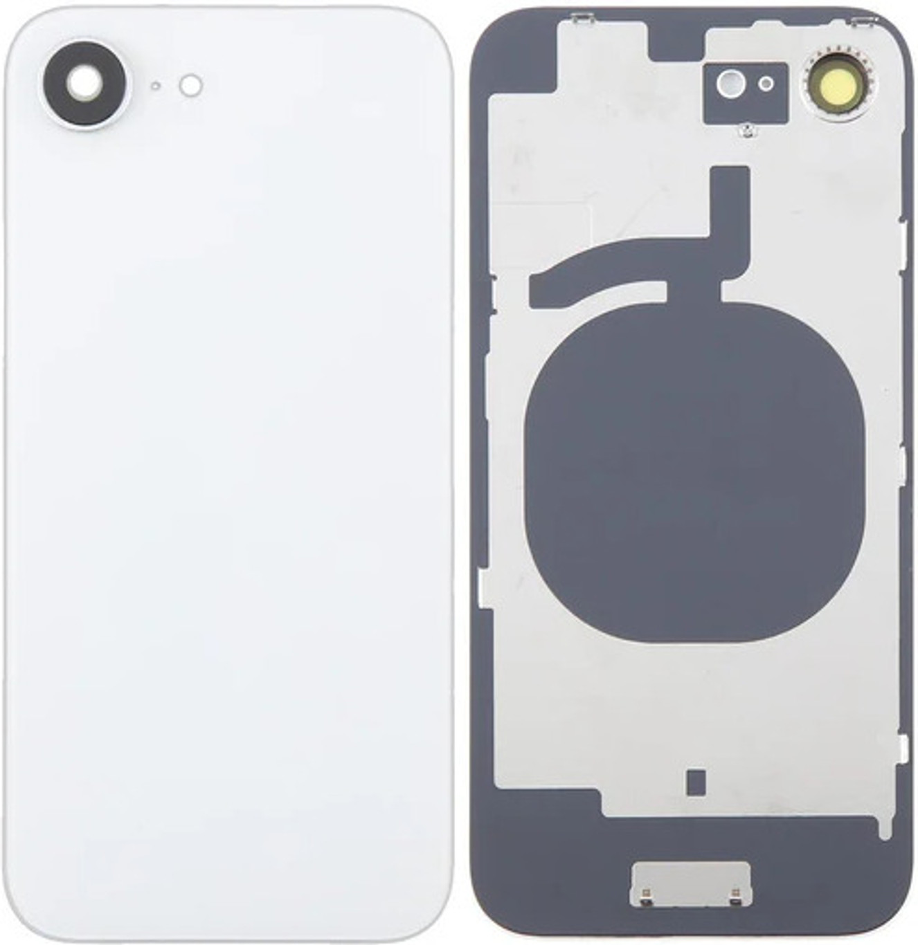 SPAREWARE® Replacement Back panel Back Glass Body Panel For iPhone 16E -White (WITH MAGSAFE MAGNET & ALL LOGO)