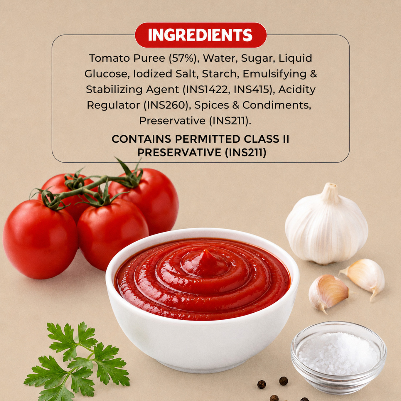 Surabhi D-Lite Tomato Ketchup (No Onion No Garlic) 900G