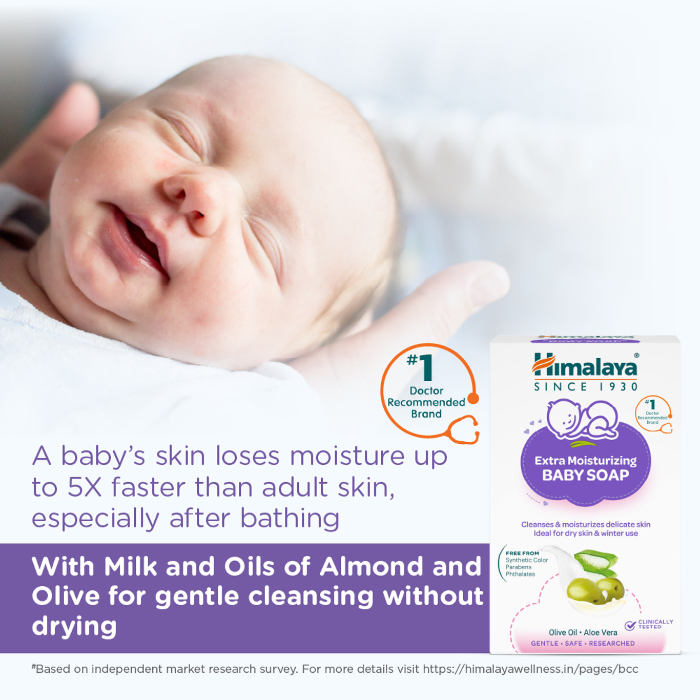 Hlmalaya Extra Moisturising Baby Soap 125 Gm.