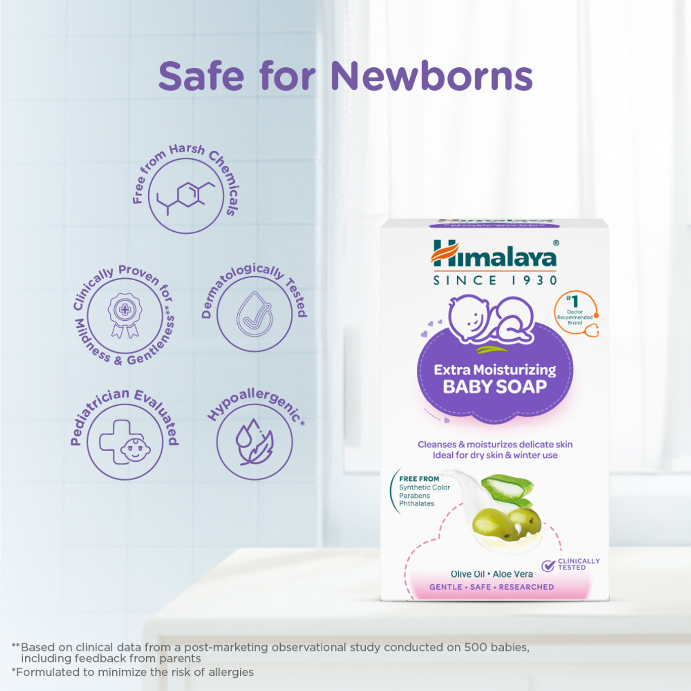 Hlmalaya Extra Moisturising Baby Soap 125 Gm.