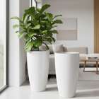 Muddstyles Plastic White Tower Pot 14 inch Flower Pots for Home Office ...