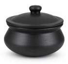 JIYA ELEGANCE Traditional Black Clay Pot for Cooking | ( 2Liter ) Handi ...