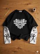 Eddicted Black Men's Round Neck T-Shirt - Image 5