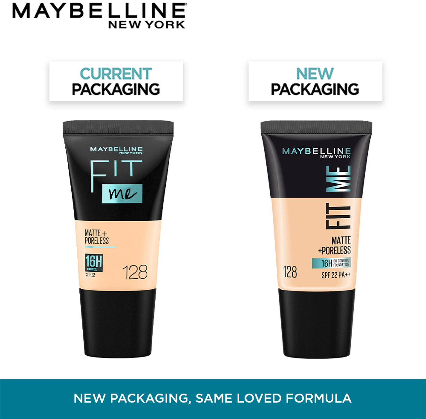 MAYBELLINE NEW YORK Fit Me Matte+Poreless Liquid Tube Foundation (128 Warm Nude, 18 ml)