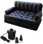 WDS  Airsofa cum Bed PVC 3 Seater Inflatable Sofa  (Color - Black) PVC 3 Seater Inflatable Sofa