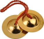 SHRI ANAND Iron 9.5 cm brass color plated Manjira set of 2 Kartal Instrument
