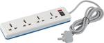 HAVELLS Spikestar Spikegaurd ( 2 mtr) 4 Socket Extension Boards  (White, 1 m)