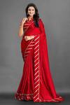 Divastri Solid Bollywood Satin Blend Saree