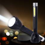 Pick Ur Needs 2 in 1 Lithium Battery Long Range Led torch Light Rechargeable with 2000mAh Battery Torch