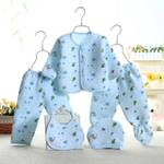 Honey Boo Presents New Born Baby Winter Wear Keep warm Baby Clothes 5Pcs (Blue)  (Multicolor)