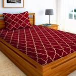 Decent Home 240 TC Microfiber Single Checkered Flat Bedsheet  (Pack of 1, Maroon)