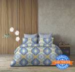 Arvind 120 TC Cotton Queen Floral Flat Bedsheet  (Pack of 1, Sky)