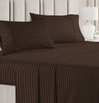 VAS COLLECTIONS 220 TC Cotton Double Striped Flat Bedsheet  (Pack of 1, Coffey)