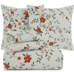 VAS COLLECTIONS Microfiber Double Flat 144 TC Floral Bedsheet (Pack of 1, Grey)