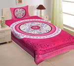 UNIBLISS 144 TC Cotton Single Jaipuri Prints Flat Bedsheet