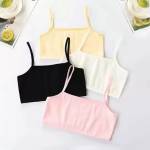 texello Pack of 4 Girls Training/Beginners Non Padded Bra  (Black, Pink, White, Beige)