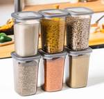 prayati Plastic Grocery Container – 1200 ml  (Pack of 6, Grey)