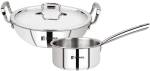 BERGNER Tripro Triply Stainless Steel | Less Oil Cooking | Kadai with Teapan Set | Induction Bottom Cookware Set  (Triply, 3 – Piece)