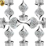 Ghazian Silver Curtain Knobs, Rod Rail Bracket Metal  (Pack of 8)