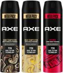 AXE Gold Temptation, Dark Temptation and Intense Deodorant Spray – For Men  (645 ml, Pack of 3)