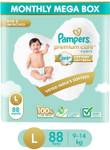 Pampers Premium Care Diaper Pants with 360 Cottony Softness – L  (88 Pieces)