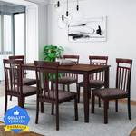 Flipkart Perfect Homes Kansas Solid Wood 6 Seater Dining Set  (Finish Color -Wooden Brown & Coffee, Knock Down)