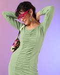 MILOST Women Bodycon Green Dress