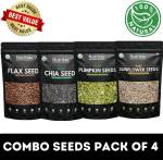 Nutritoz Raw Chia Seeds, Flax, Pumpkin & Sunflower Seeds Combo 50GM Pack of 4 Chia Seeds, Brown Flax Seeds, Pumpkin Seeds, Sunflower Seeds  (200 g, Pack of 4)