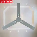 USHA Super High Speed Decorative Premium 100% Copper Energy Saver Superior Quality55 1 Star 1200 mm Ultra High Speed 3 Blade Ceiling Fan  (Smoke Grey with Silver Chrome High Quality Decorative Premium High Speed55, Pack of 1)