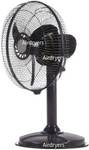 Airdryers Mini Pedestal Fan with Copper Motor 12 Inches Sweep Fan- with 1 Year Warranty 300 mm Pedestal Fan  (Black | Pack of 1)