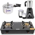 SURYAVIVA Photon 2B Combo Victo Mixer Grinder 750 Watt + Cooker 3 Ltr Glass Manual Gas Stove  (2 Burners)