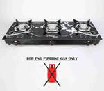 Sigri-wala Cute 3B Blkd PNG Toughened Glass Tornado Burner(Bk) Glass Stove Glass Manual Gas Stove  (3 Burners)