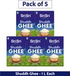 Sri Sri Tattva Shuddh Ghee – Danedar, Pure & Tasty | Each 5 L Tetrapack  (Pack of 5)