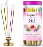 Kreyam's Combo Original Agarbatti Pack Fragrance Incense Stick Negative Energy Remover Imegica, Kasturi, Mallika, Deluxe, Sukhad 240 Incense Sticks
