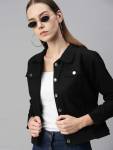 KASHIAN Women Solid Denim Jacket