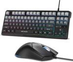 Archer Tech Lab Astra G300 RGB Keyboard & Mouse Combo,87 Keys, 7 Mouse Keys 4 DPI Silent Compact Wired USB Standard Gaming Keyboard Compatible with Desktop, Laptop, Mac (Black, Gray)