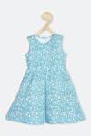 PETER ENGLAND Girls Midi/Knee Length Casual Dress  (Blue, Sleeveless)