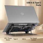 ZEBRONICS Zeb-NS5000 Steel Desk Stand Laptop Stand with Adjustable Height Compatible with 40 – 44cm Laptops (Black)