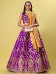 PURVAJA Embellished Semi Stitched Lehenga Choli  (Purple)