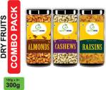 Hobby Herbs Almonds , Cashew & Raisins Combo 300gm ( 3 x 100gm ) | DryFruits Combo | Almonds, Cashews, Raisins  (3 x 100 g)