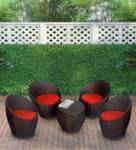 SPYDER HOME DECORE Apple chair set 4+1 Brown & Red Cane Outdoor Chair