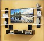 SMART SHOPPEE T.V Entertainment Unit Set Top Box Stand Wooden Wall Shelf  (Number of Shelves – 4, Black, White)