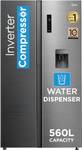 Midea 560 L Frost Free Side by Side Refrigerator with Water Dispenser Inverter Compressor  (BRU Steel, MDRS704FGF46)