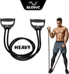 SLOVIC Exercise & Stretching Resistance Band Set For Men & Women Workout Heavy Resistance Tube  (Black)