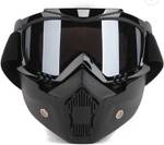 Steelbird Air 100% Goggle Face Mask Anti Scratch UV Protective Face Mask Motorbike Helmet  (Black)