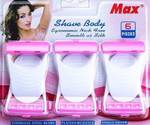 MAX Safit Woman Shave Body Stainless Steel Disposable Razor, Women  (Pack of 6)